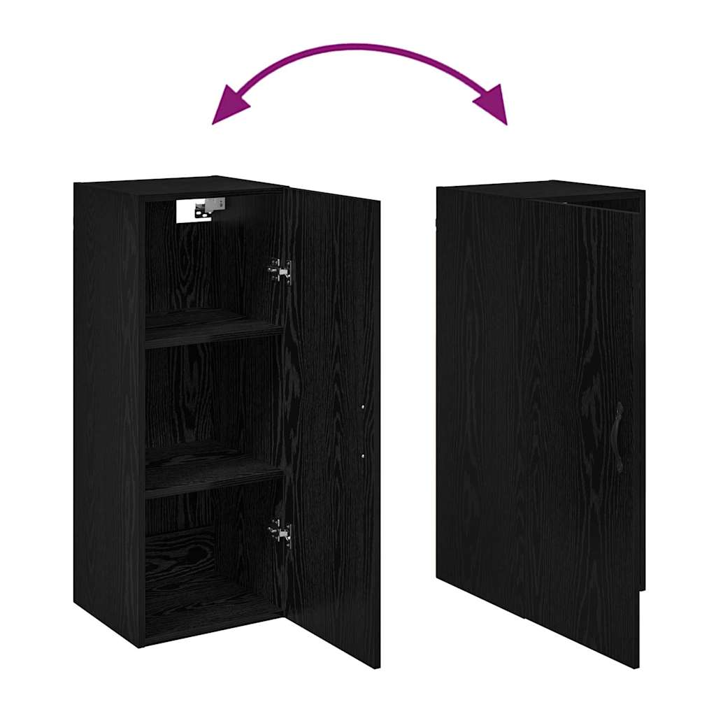 Wall Mounted Cabinet Black Oak 34.5 x 34 x 90 cm