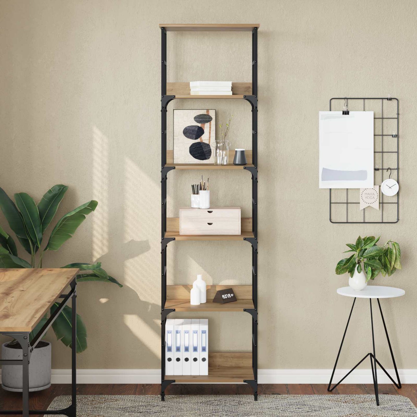 Bookshelf 5-Tier 50x33x188.5cm Engineered Wood Artisan Oak