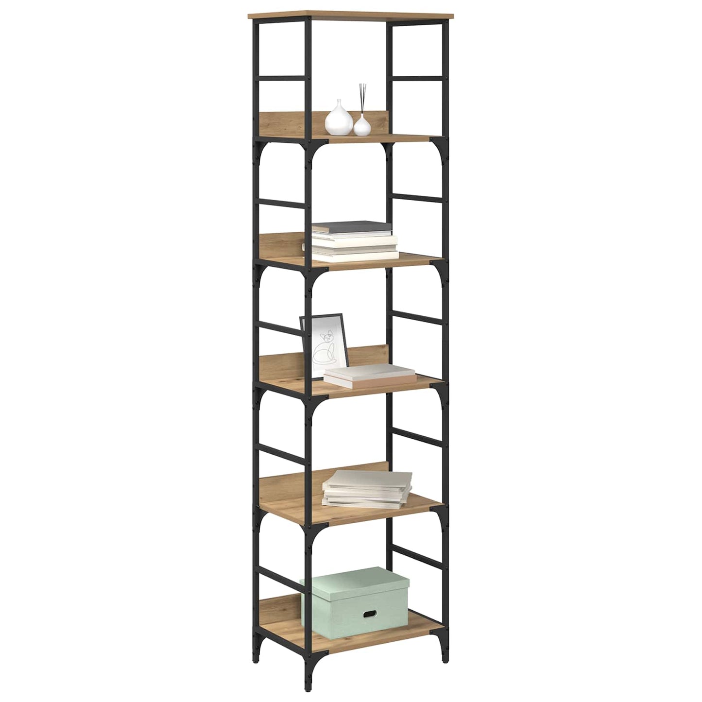 Bookshelf 5-Tier 50x33x188.5cm Engineered Wood Artisan Oak