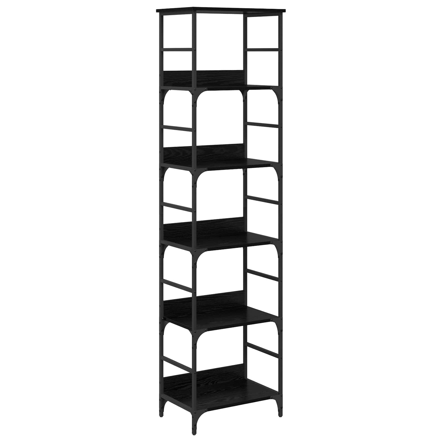 Bookshelf 5-Tier 50x33x188.5cm Engineered Wood Black Oak