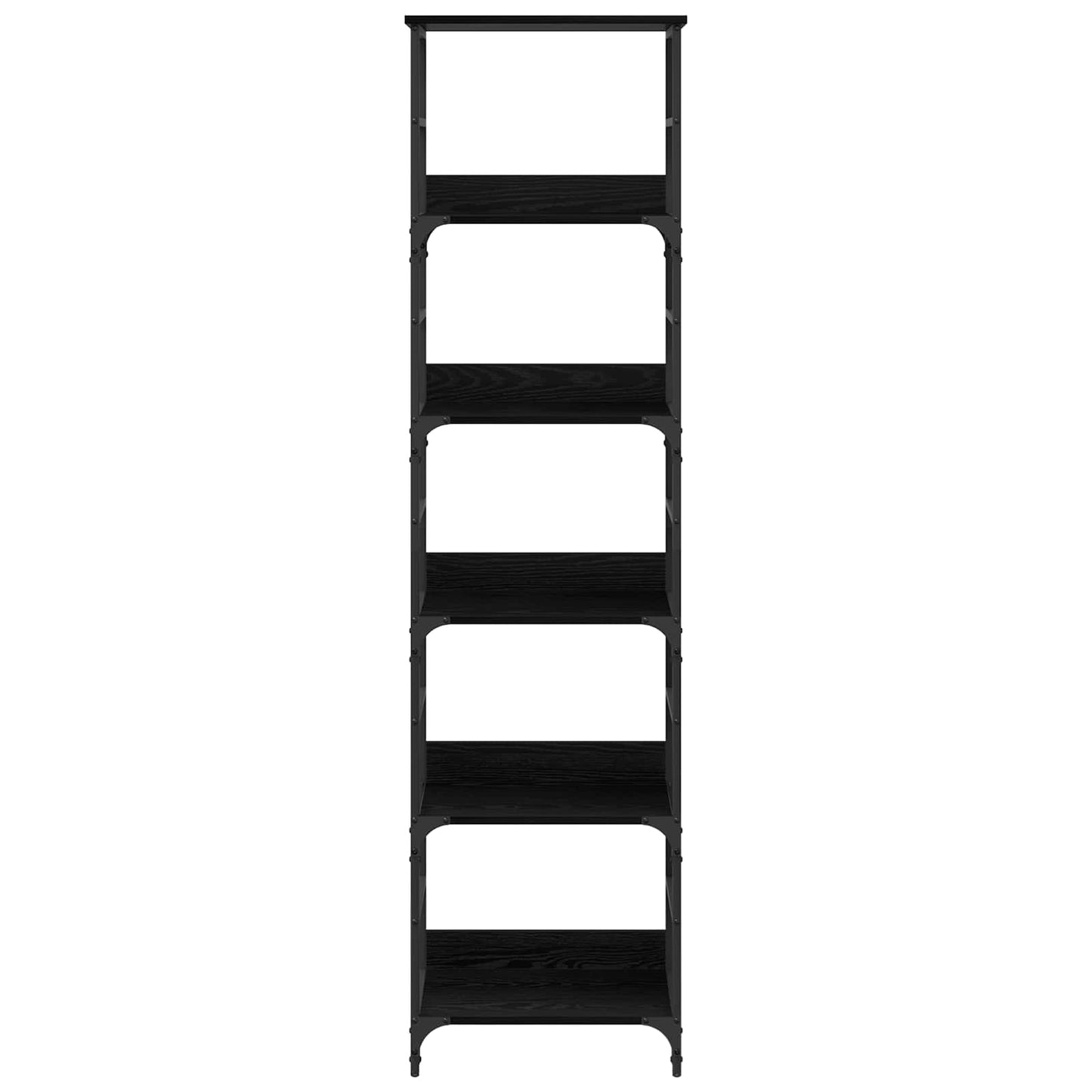 Bookshelf 5-Tier 50x33x188.5cm Engineered Wood Black Oak