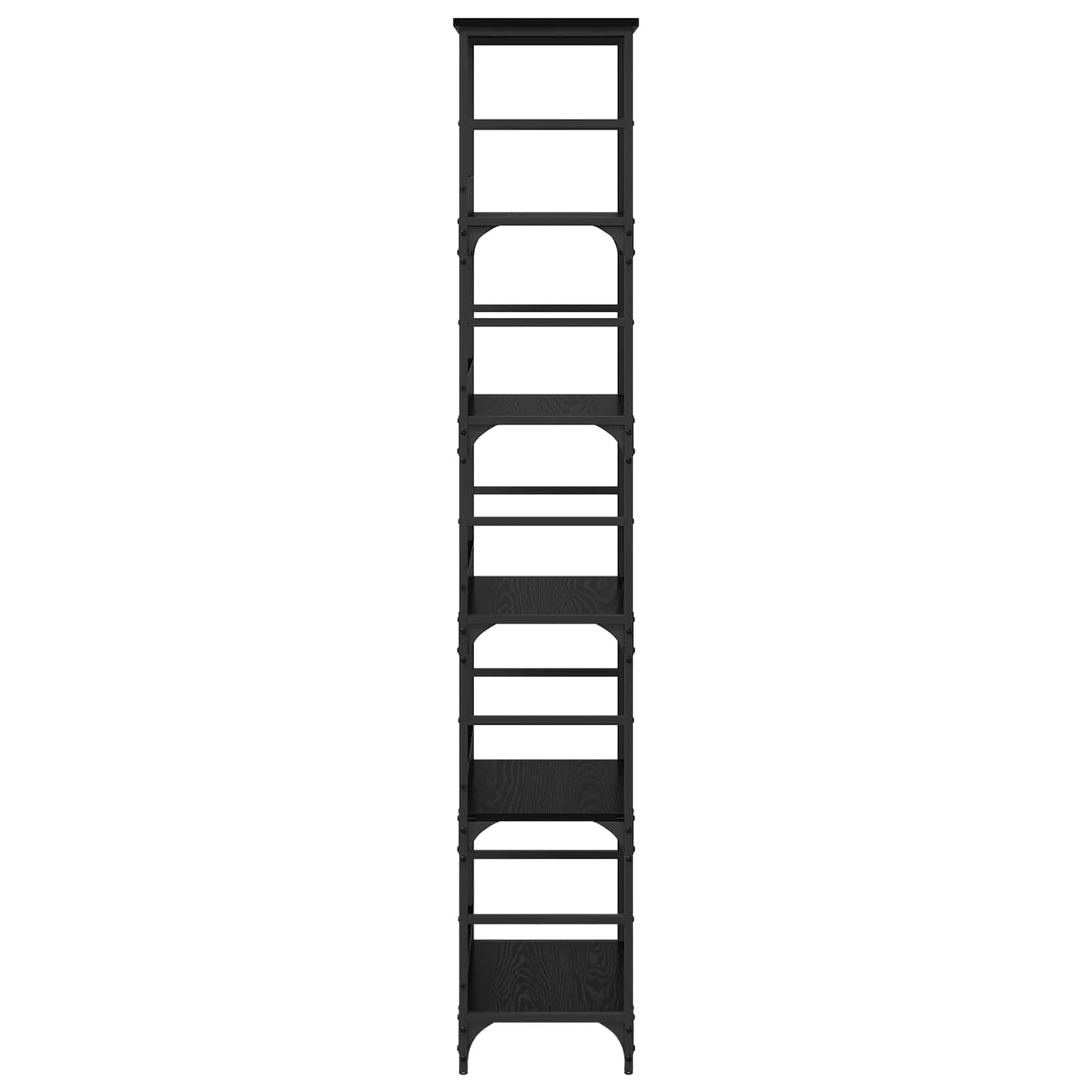 Bookshelf 5-Tier 50x33x188.5cm Engineered Wood Black Oak