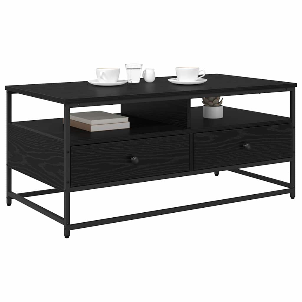 Coffee Table Black Oak 100 x 51 x 45 cm Engineered Wood
