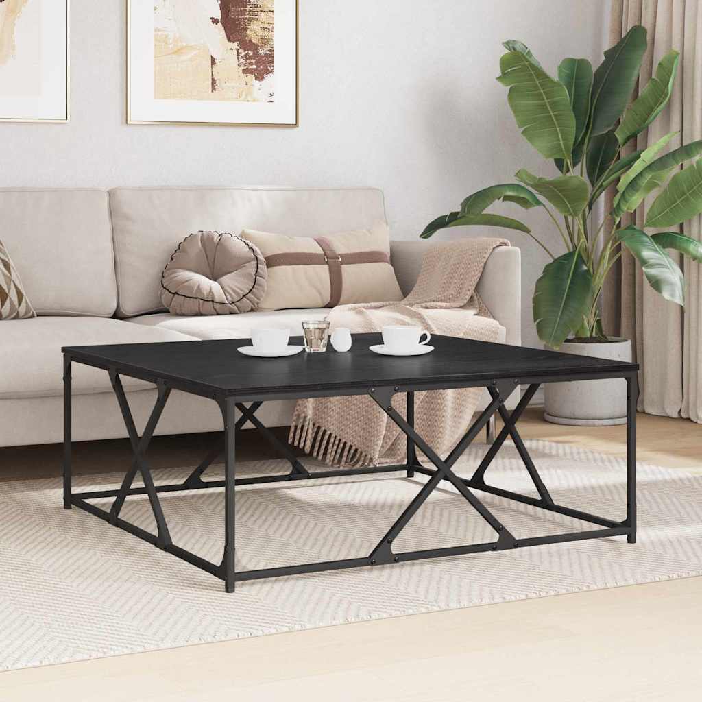 Coffee Table Black Oak 100 x 100 x 40 cm Engineered Wood