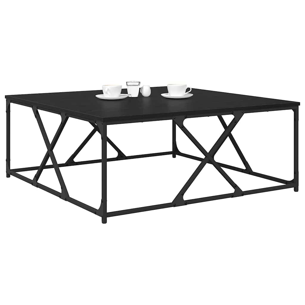 Coffee Table Black Oak 100 x 100 x 40 cm Engineered Wood