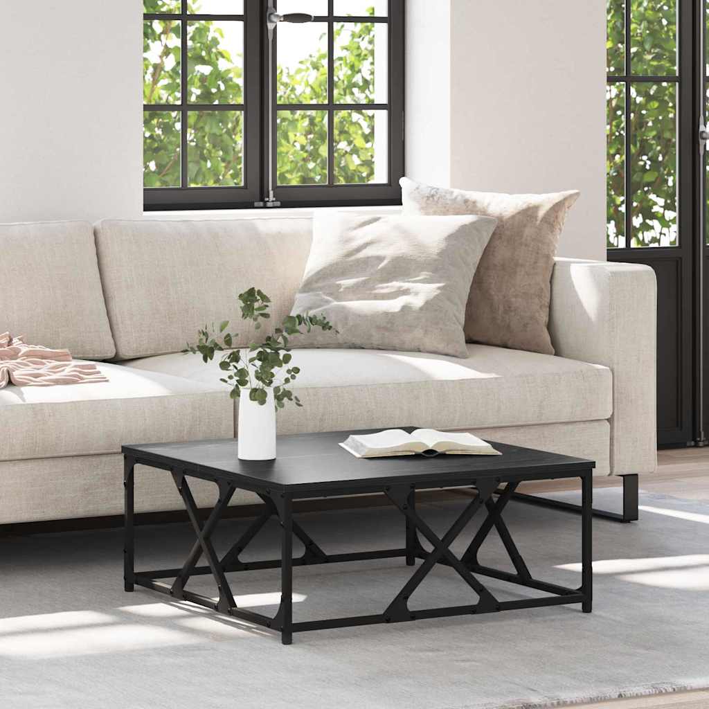 Coffee Table Black Oak 70 x 70 x 30 cm Engineered Wood