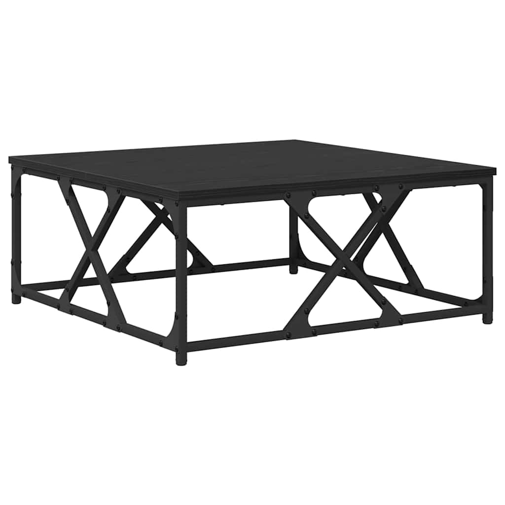 Coffee Table Black Oak 70 x 70 x 30 cm Engineered Wood