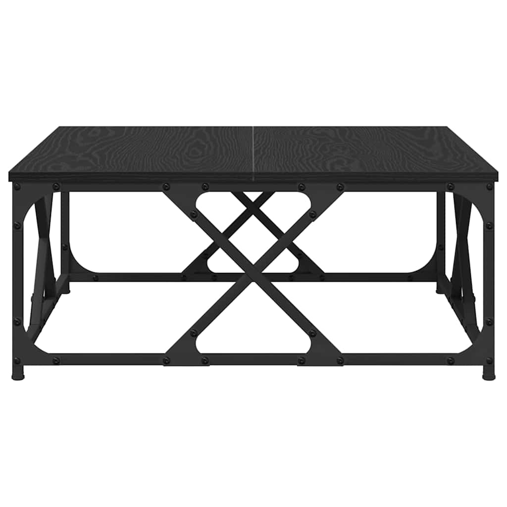 Coffee Table Black Oak 70 x 70 x 30 cm Engineered Wood