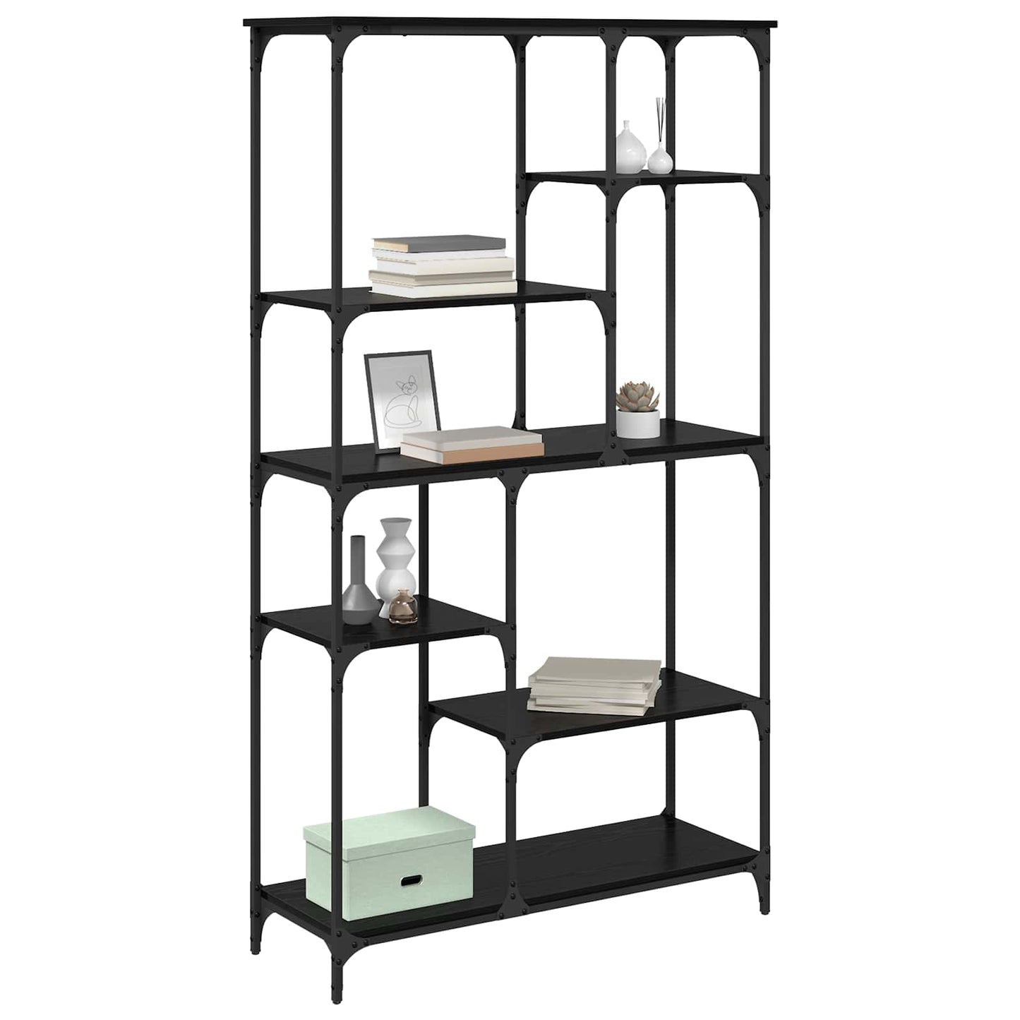 Bookshelf Black Oak 99 x 35.5 x 176 cm Engineered Wood