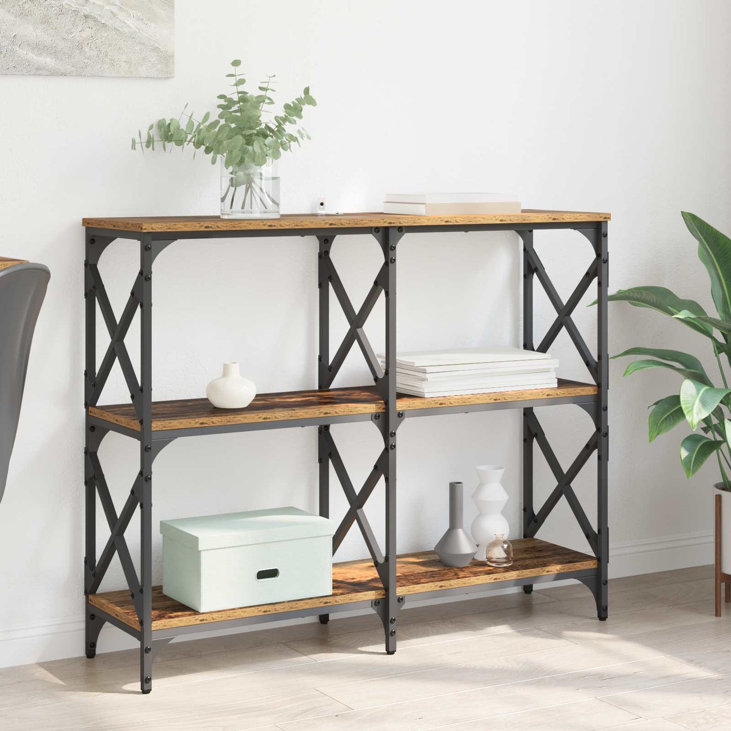 Console Table Old Wood 100 x 28 x 80.5 cm Engineered Wood