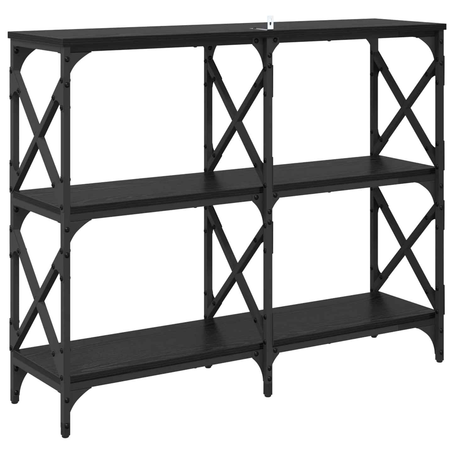 Console Table Black Oak 100 x 28 x 80.5 cm Engineered Wood