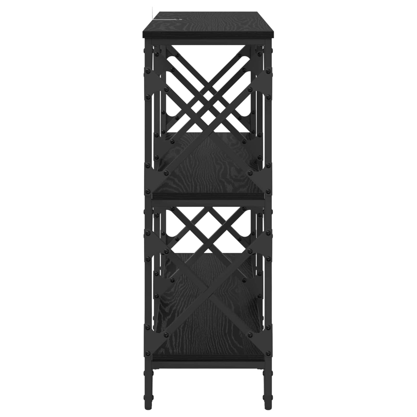 Console Table Black Oak 100 x 28 x 80.5 cm Engineered Wood