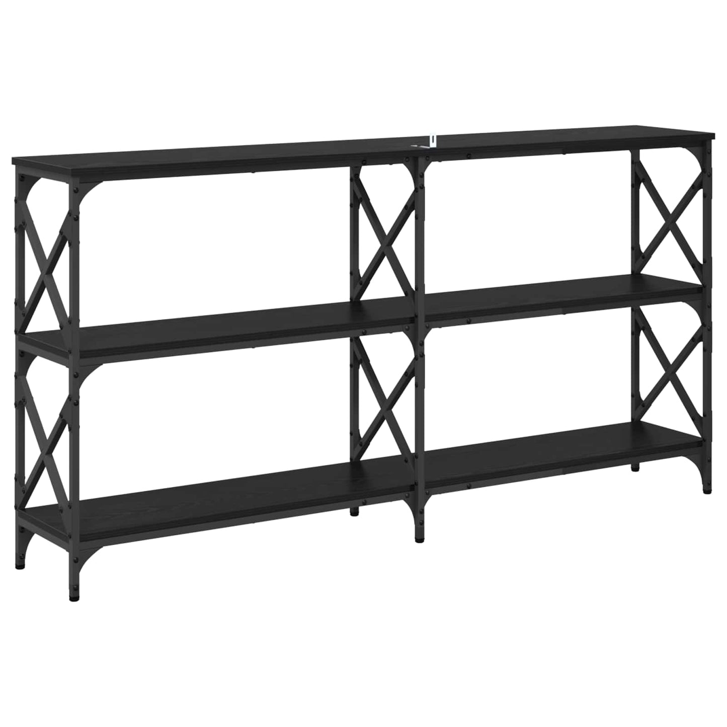 Console Table Black Oak 156 x 28 x 80.5 cm Engineered Wood