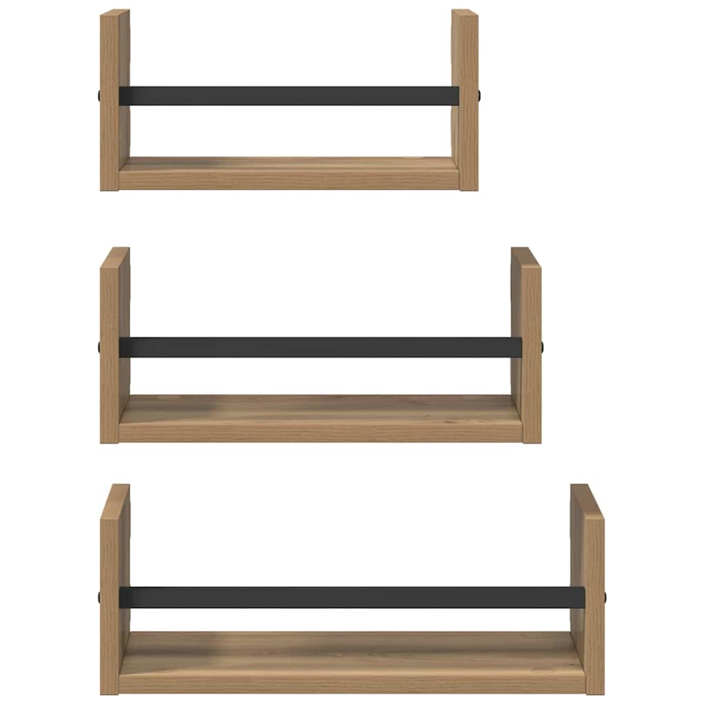 Wall Shelf Set 3 pcs Artisan Oak 40 x 16 x 14 cm