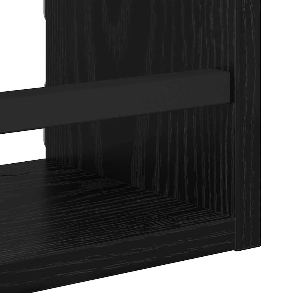 Wall Shelf Set 3 pcs Black Oak 40 x 16 x 14 cm Engineered Wood