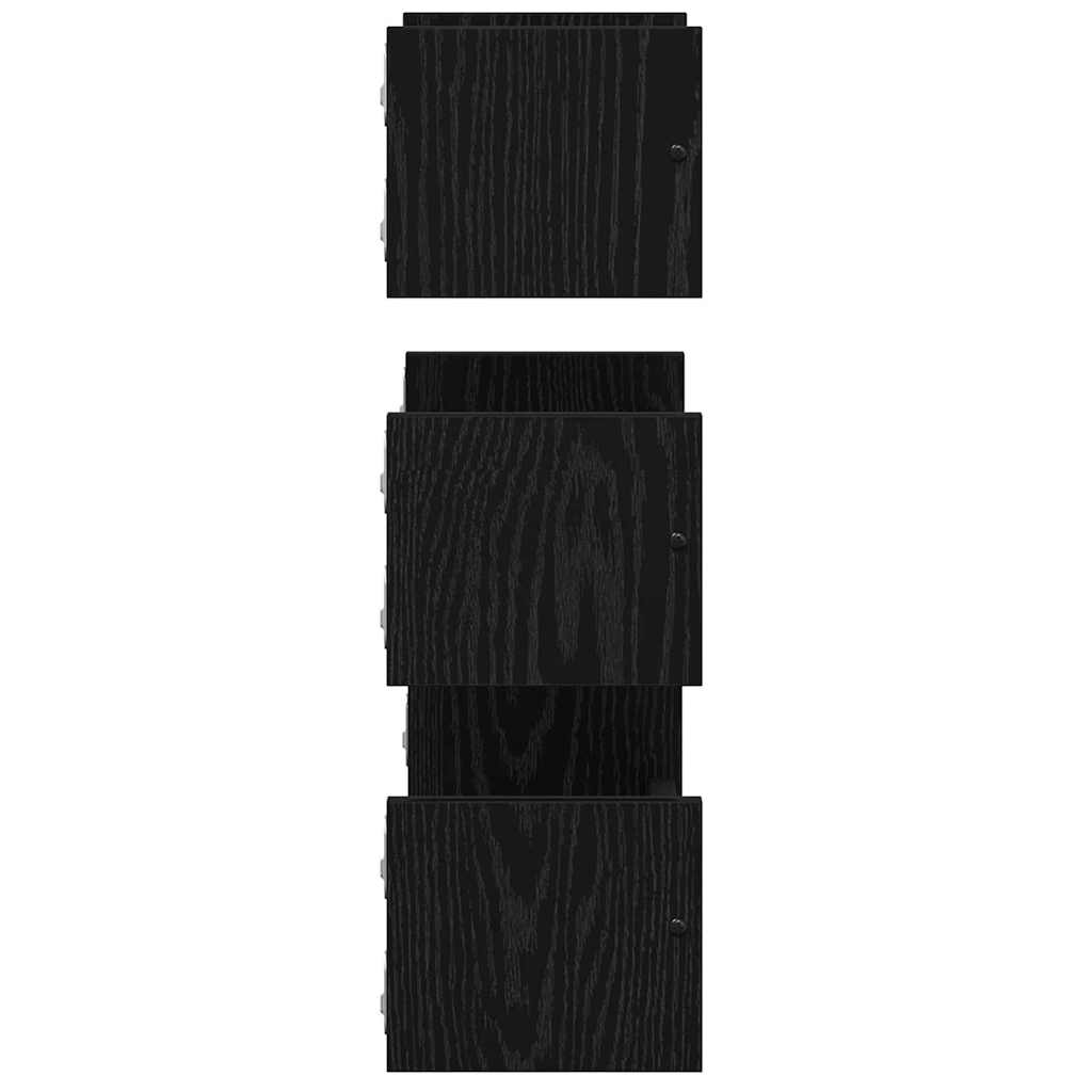 Wall Shelf Set 3 pcs Black Oak 40 x 16 x 14 cm Engineered Wood