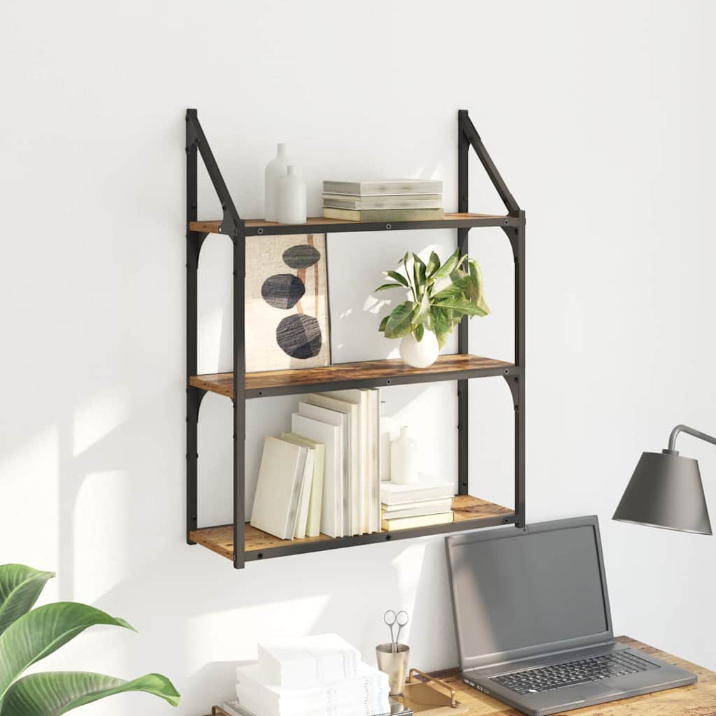 Wall Shelf Old Wood 60 x 21 x 78.5 cm Engineered Wood