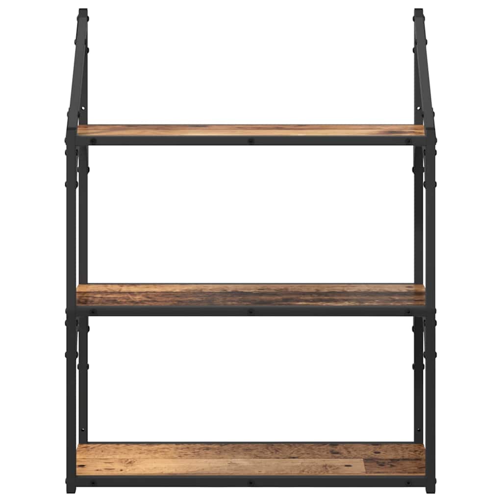 Wall Shelf Old Wood 60 x 21 x 78.5 cm Engineered Wood