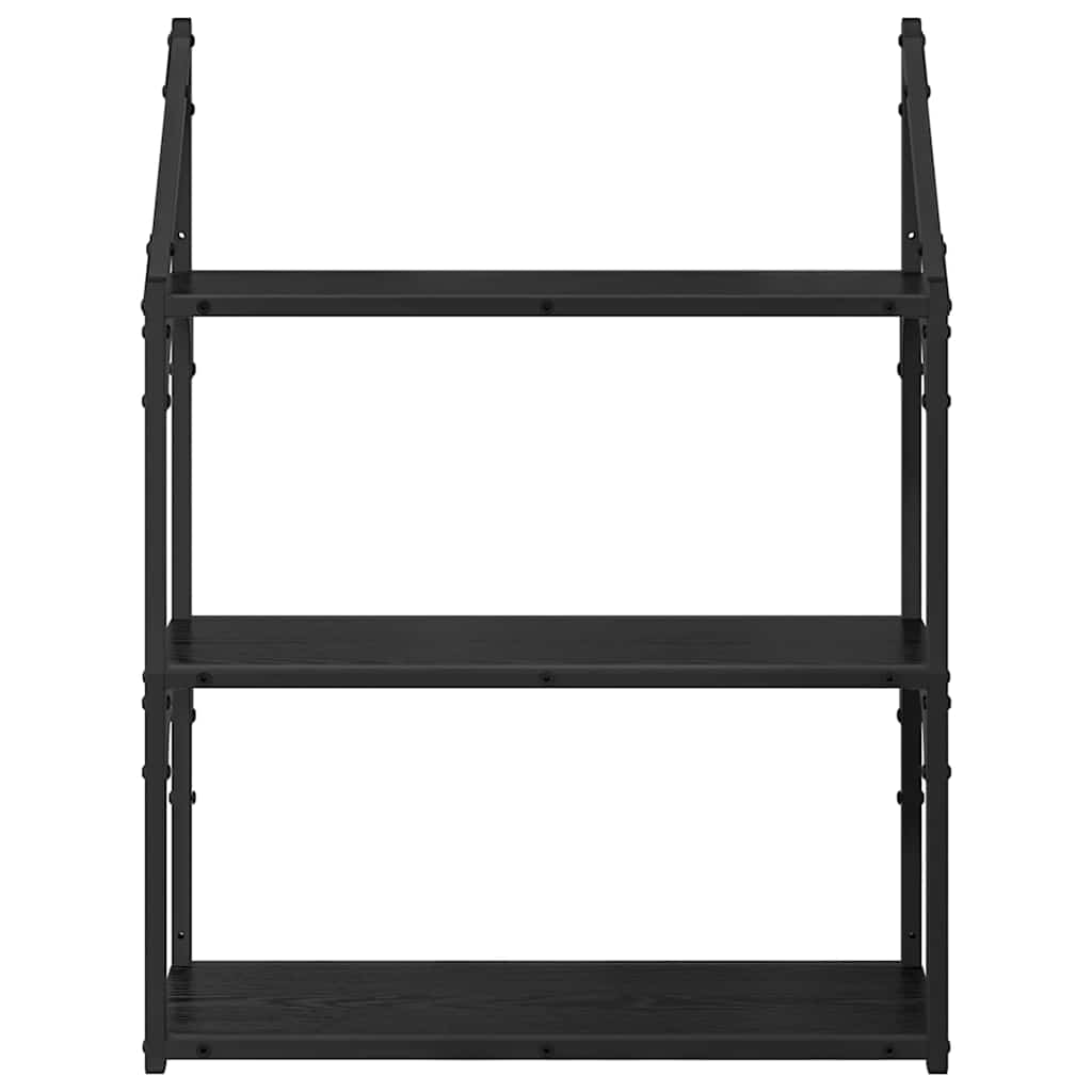 Wall Shelf Wall-Mounted Black Oak 60 x 21 x 78.5 cm