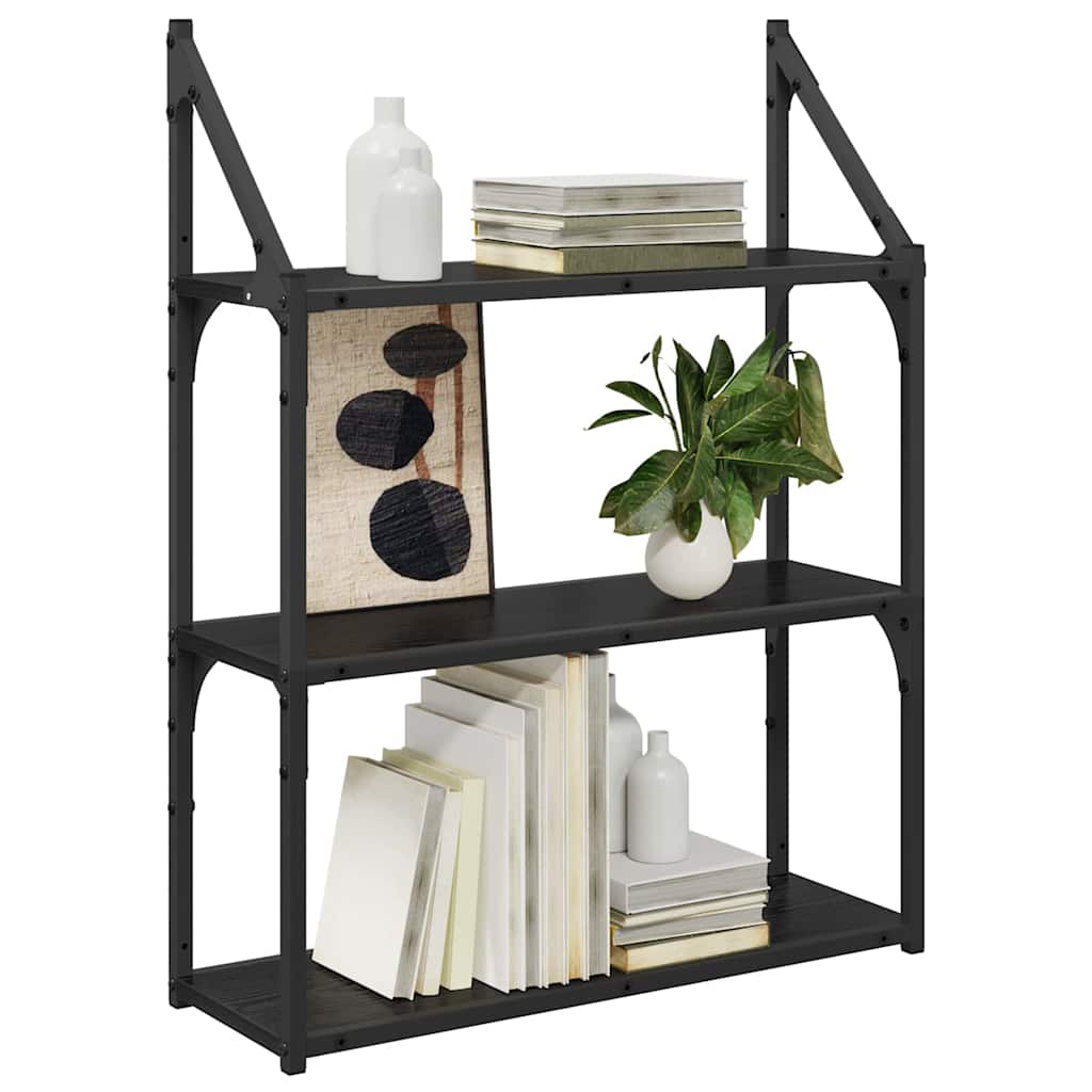 Wall Shelf Wall-Mounted Black Oak 60 x 21 x 78.5 cm