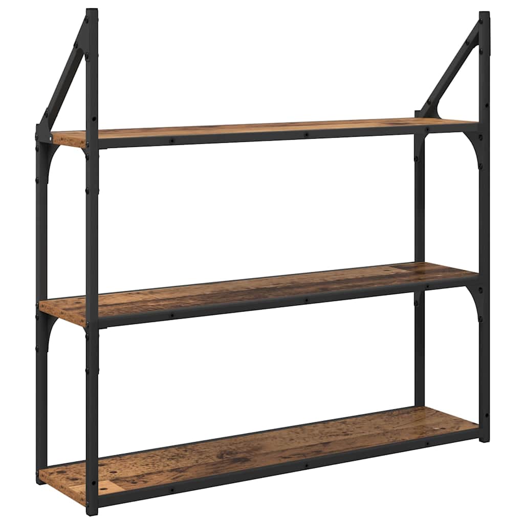 Wall Shelf Old Wood 80 x 21 x 78.5 cm Engineered Wood