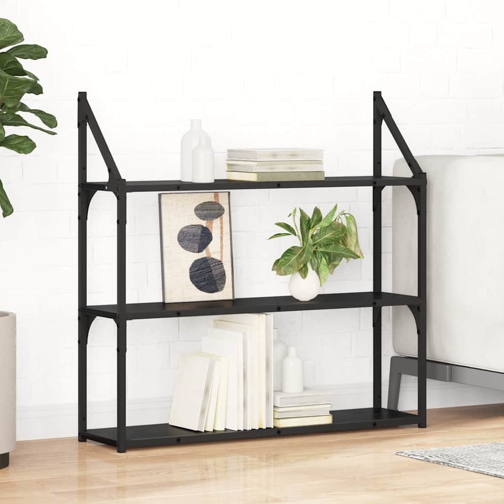 Wall Shelf Wall-Mounted Black Oak 80 x 21 x 78.5 cm