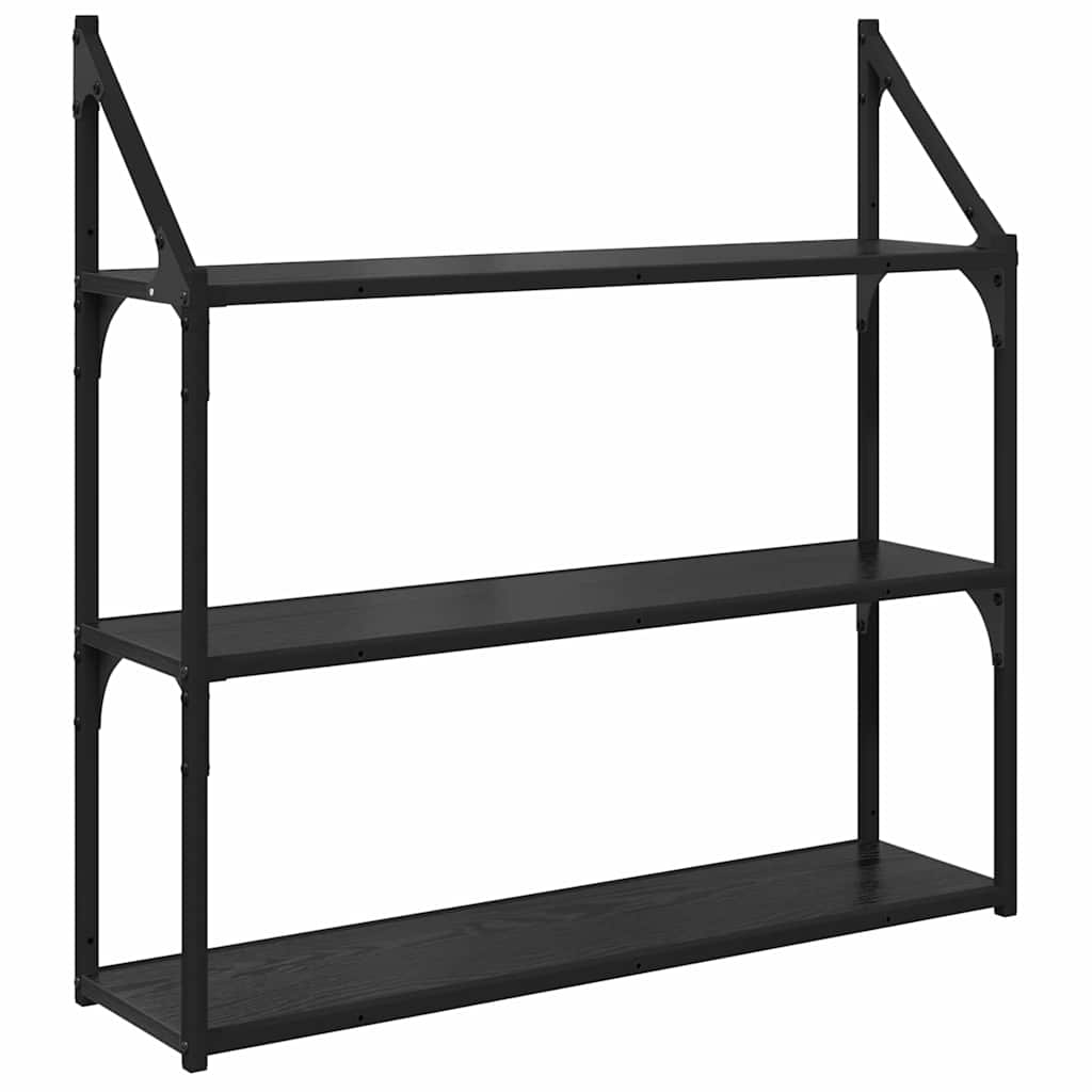 Wall Shelf Wall-Mounted Black Oak 80 x 21 x 78.5 cm