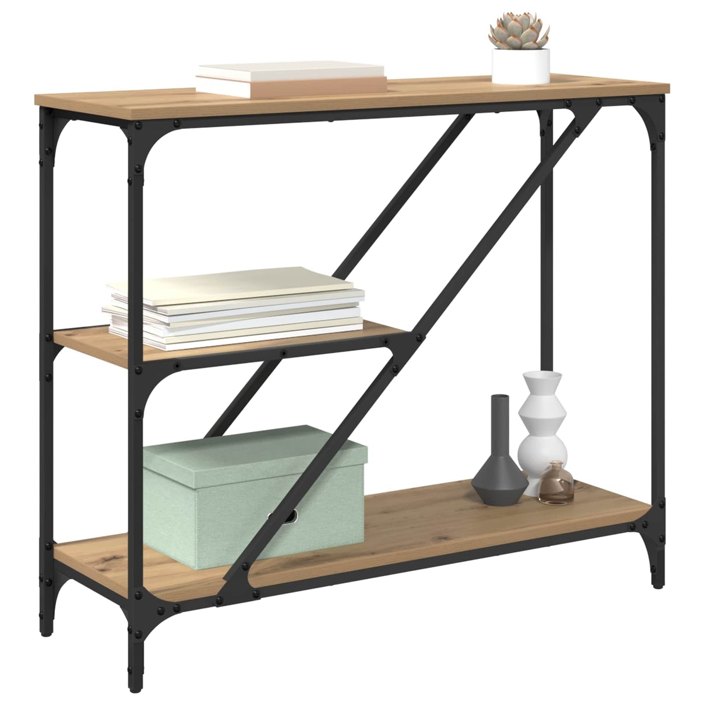 Console Table Artisan Oak 88.5 x 30 x 75 cm Engineered Wood