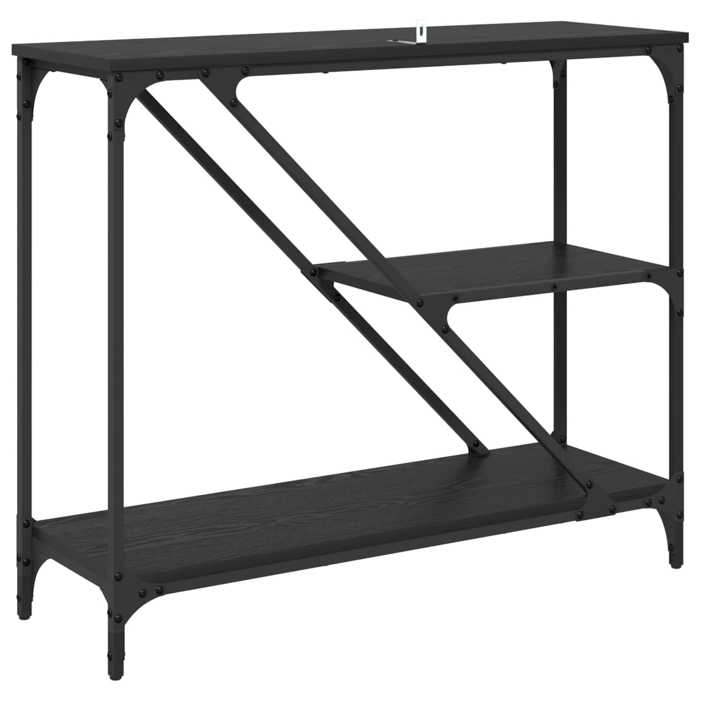 Console Table Black Oak 88.5 x 30 x 75 cm Engineered Wood
