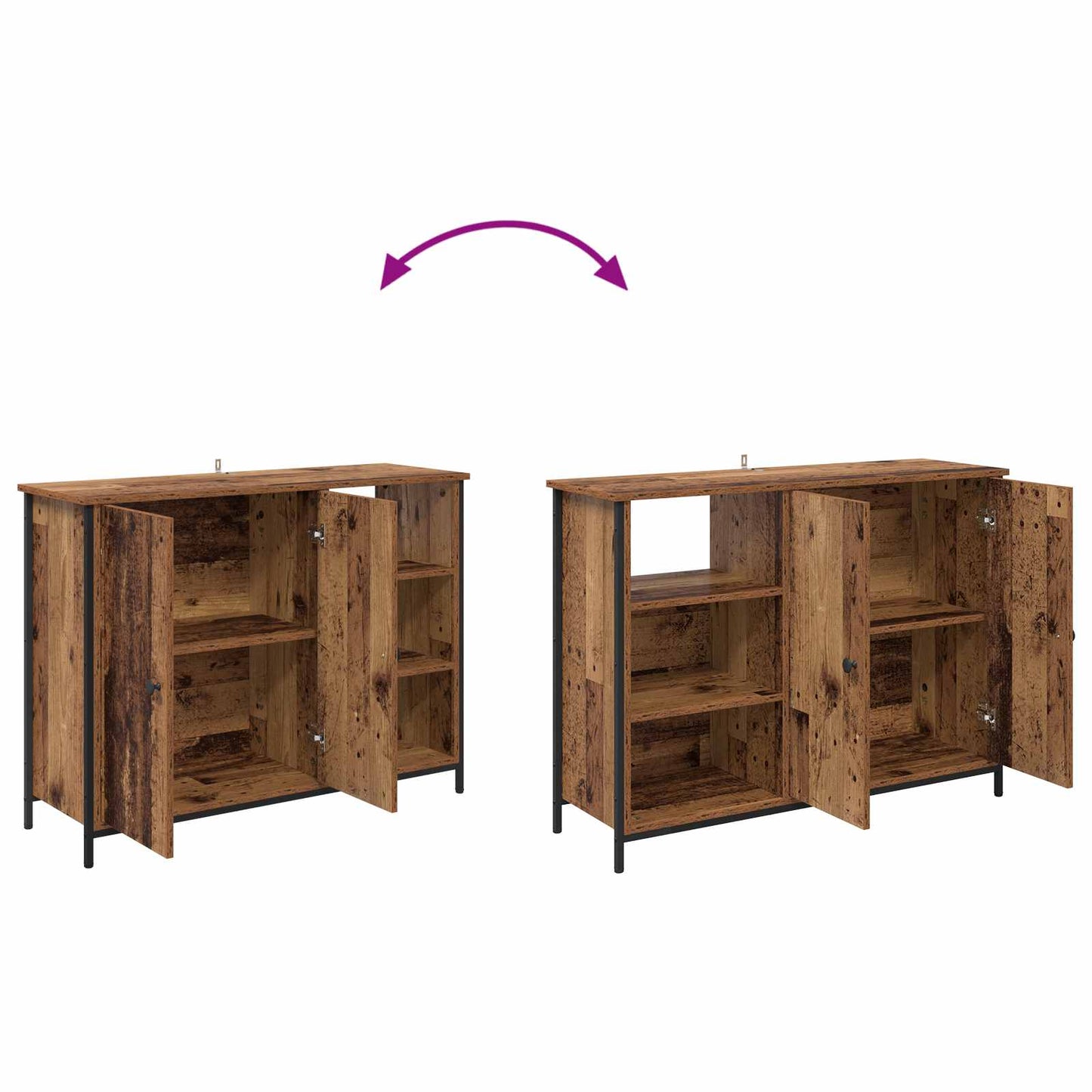 Sideboard Old Wood 100 x 33 x 75 cm Engineered Wood