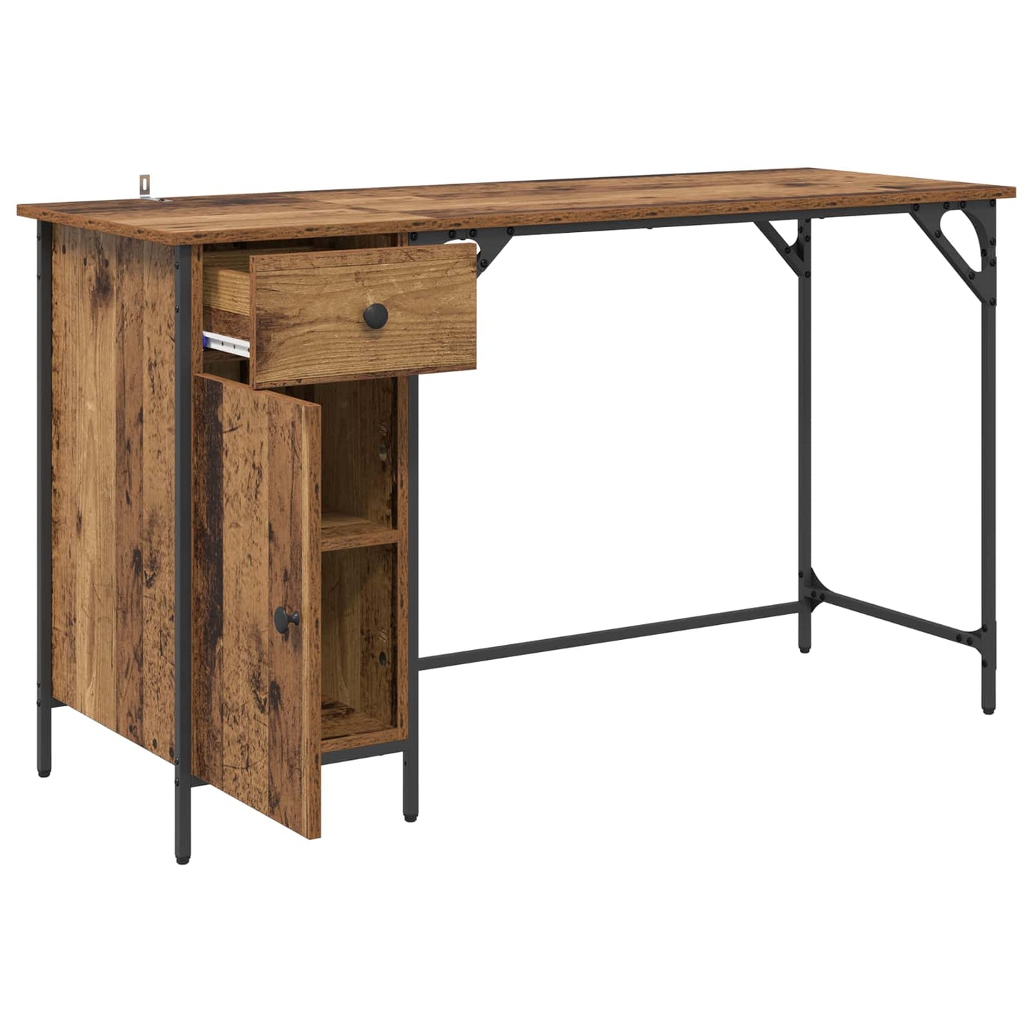 Computer Desk Old Wood 131 x 48 x 75 cm Engineered Wood