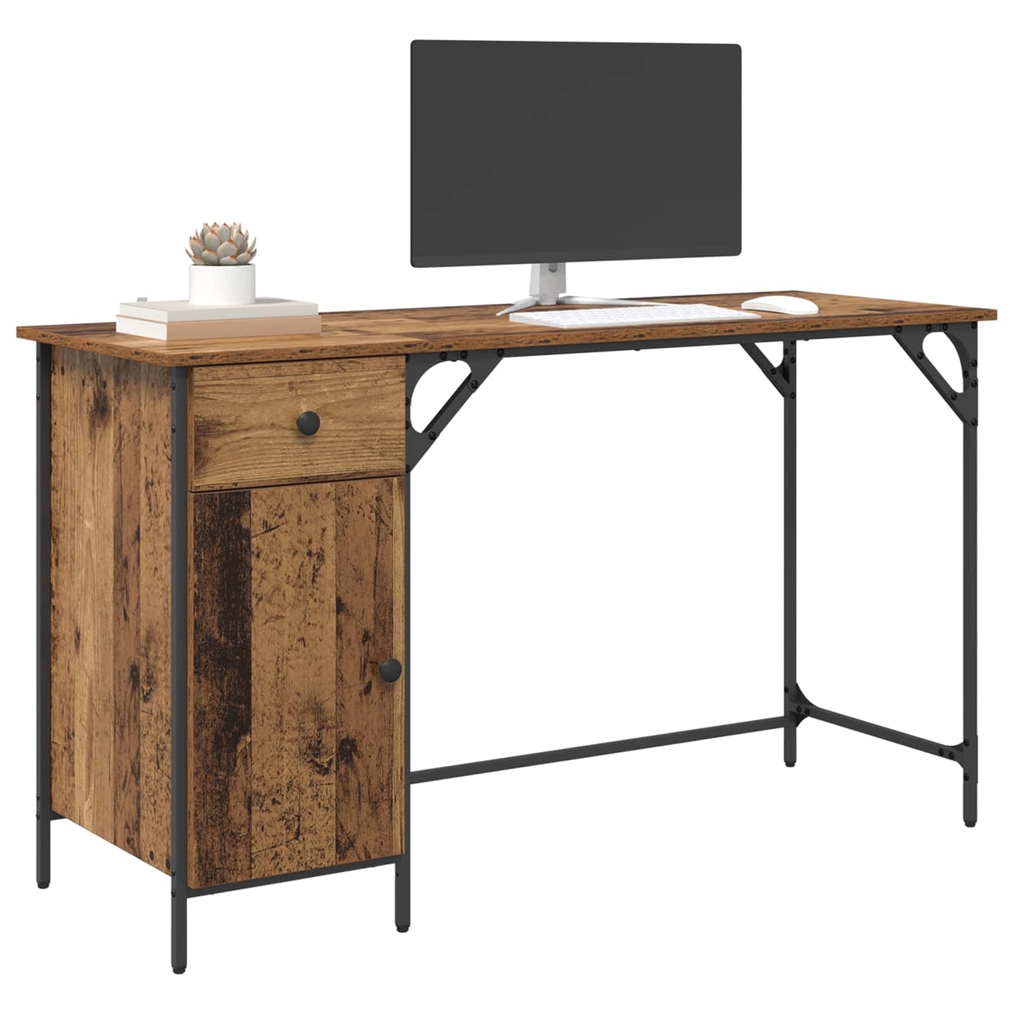 Computer Desk Old Wood 131 x 48 x 75 cm Engineered Wood