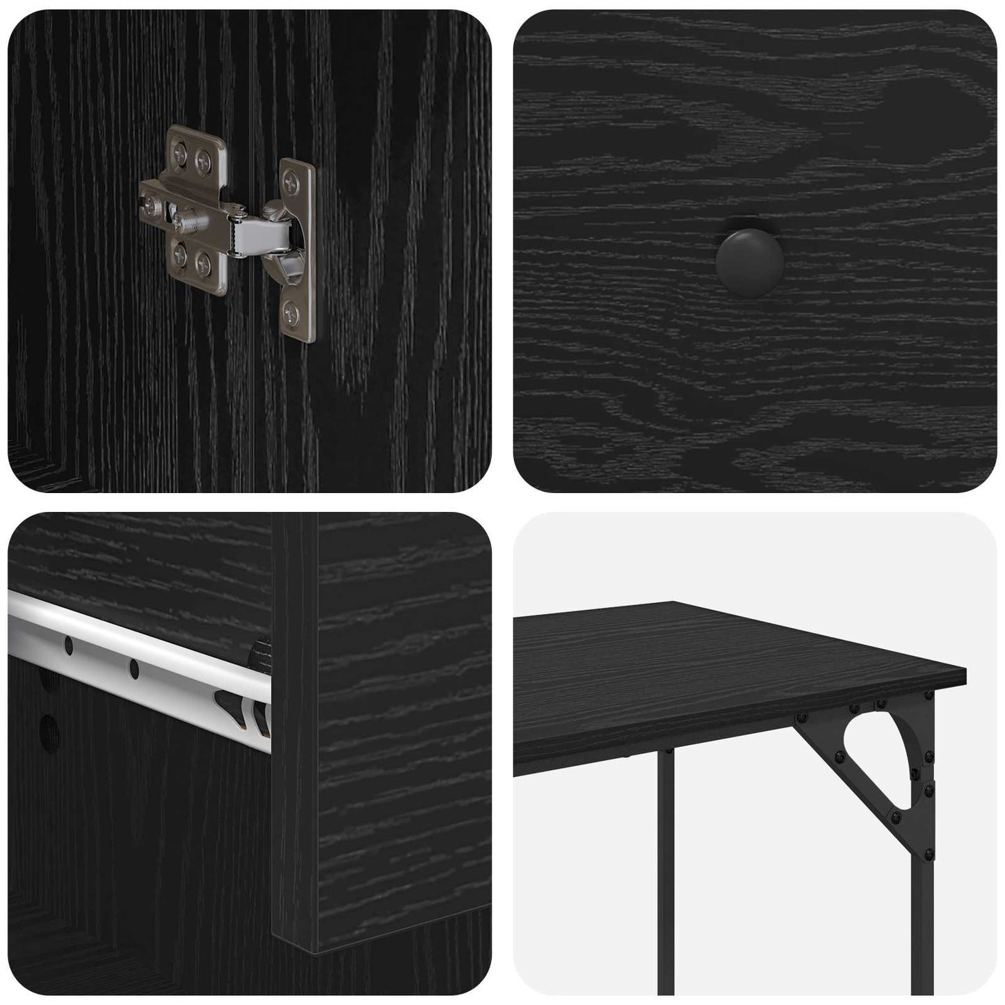 Computer Desk Black Oak 131 x 48 x 75 cm Engineered Wood