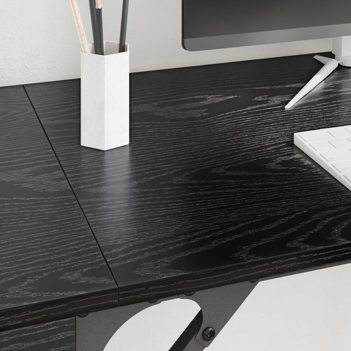 Computer Desk Black Oak 131 x 48 x 75 cm Engineered Wood