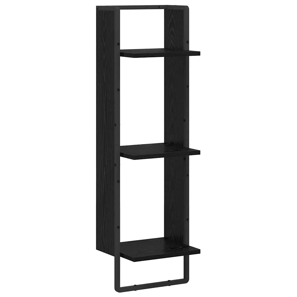 Wall Shelf Wall-Mounted Black Oak 30 x 25 x 100 cm