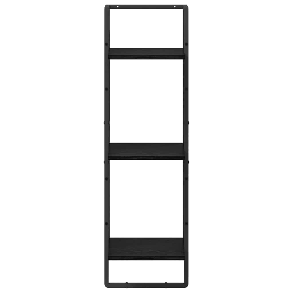 Wall Shelf Wall-Mounted Black Oak 30 x 25 x 100 cm
