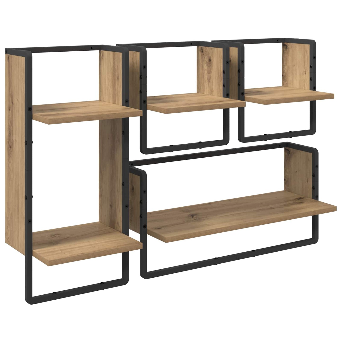 Wall Shelf Set with Shelf 4 pcs Artisan Oak 65 x 25 x 30 cm