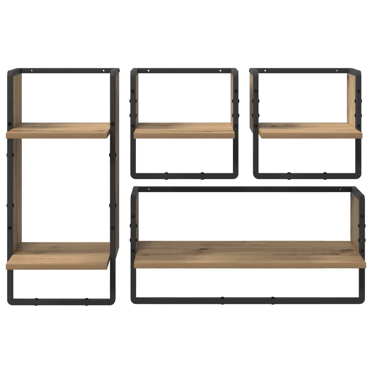Wall Shelf Set with Shelf 4 pcs Artisan Oak 65 x 25 x 30 cm