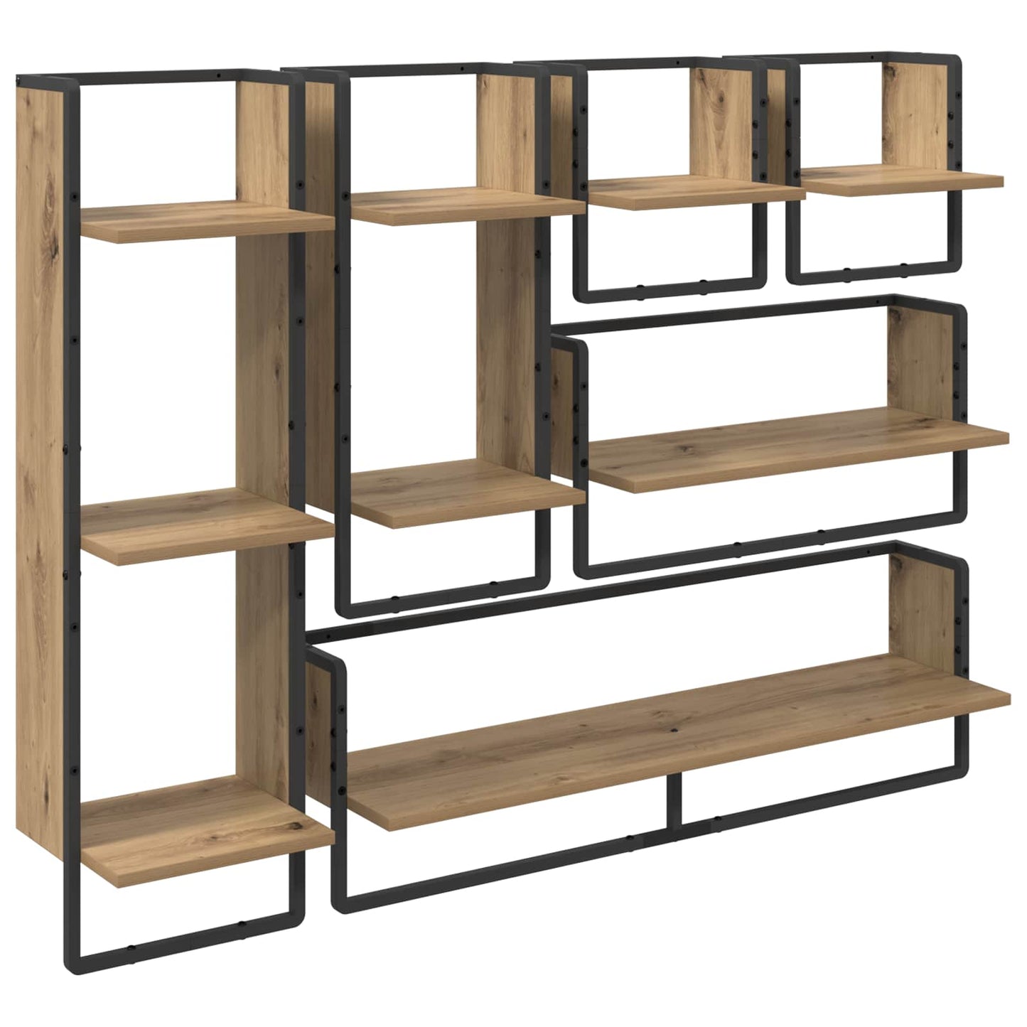 Wall Shelf Set with Shelf 6 pcs Artisan Oak 100 x 25 x 30 cm