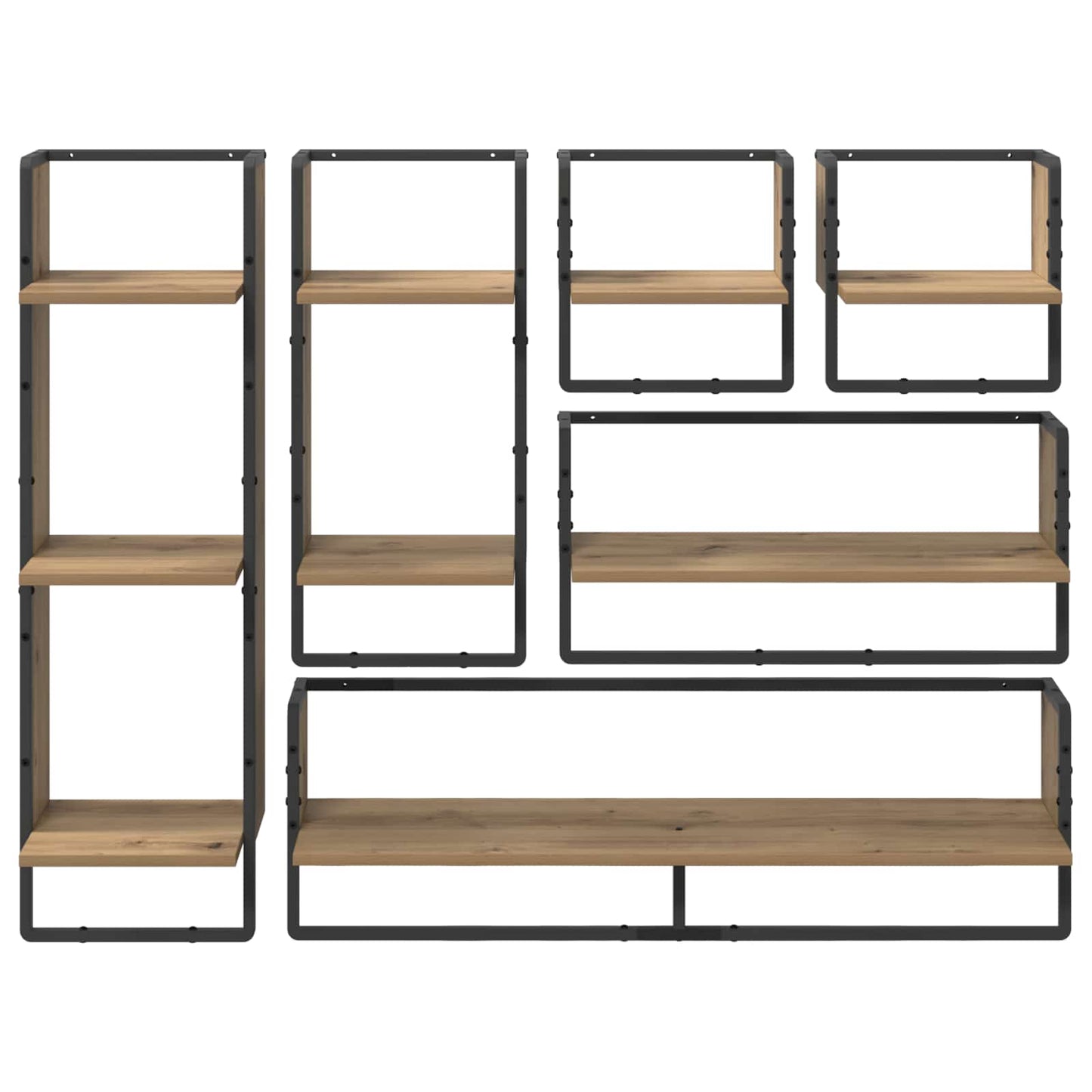 Wall Shelf Set with Shelf 6 pcs Artisan Oak 100 x 25 x 30 cm