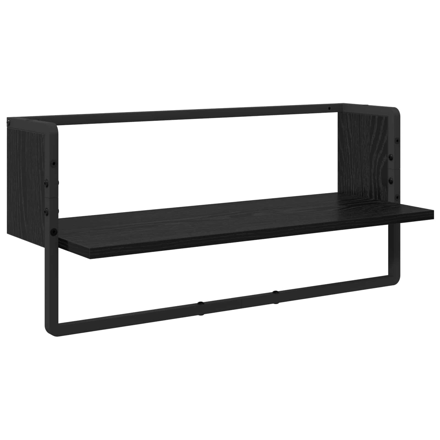Wall Shelf Set 6 pcs Black Oak 100 x 25 x 30 cm Engineered Wood