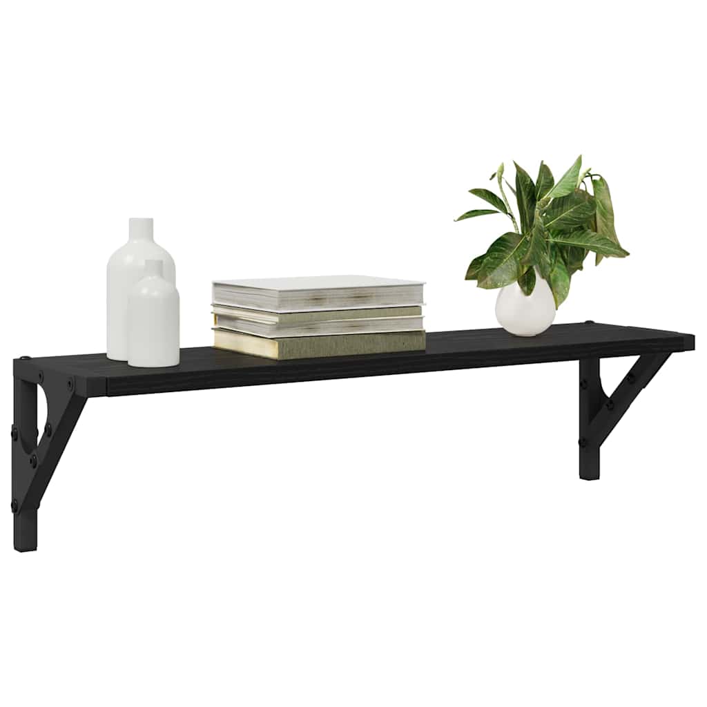 Wall Shelves 2 pcs Black Oak 60 x 15 x 15.5 cm Engineered Wood