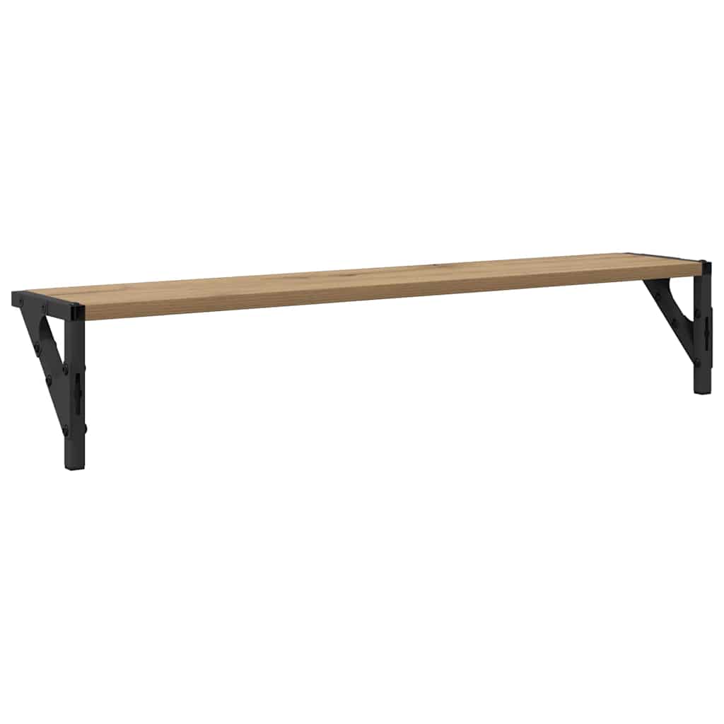 Wall Shelves with Shelf 2 pcs Artisan Oak 80 x 15 x 15.5 cm