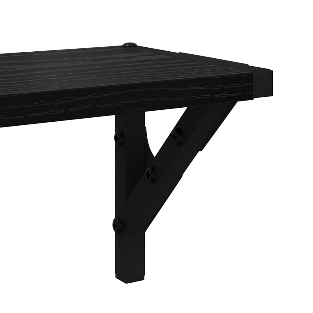 Wall Shelves 2 pcs Black Oak 80 x 15 x 15.5 cm Engineered Wood