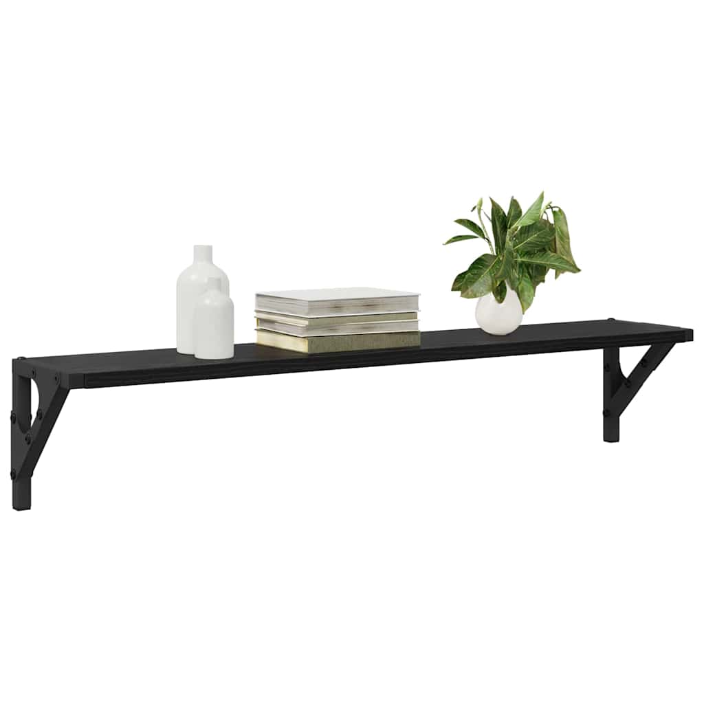 Wall Shelves 2 pcs Black Oak 80 x 15 x 15.5 cm Engineered Wood