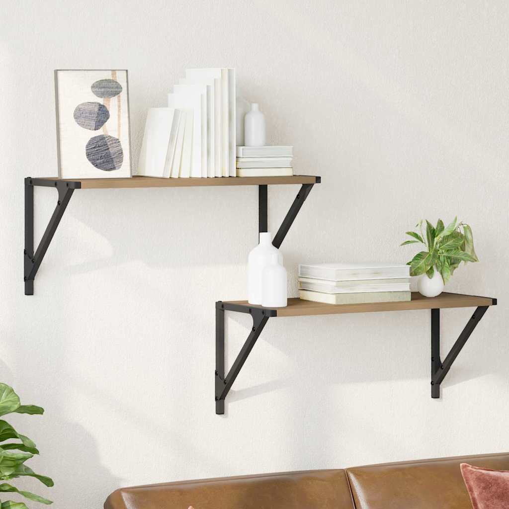Wall Shelves 2 pcs Artisan Oak 60 x 25 x 25.5 cm
