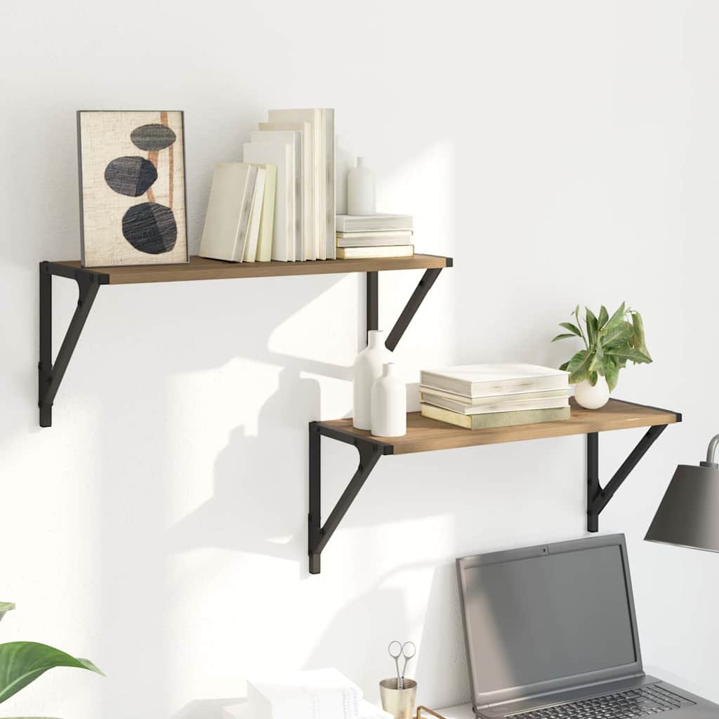 Wall Shelves 2 pcs Artisan Oak 60 x 25 x 25.5 cm