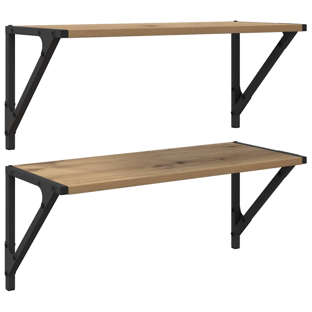 Wall Shelves 2 pcs Artisan Oak 60 x 25 x 25.5 cm