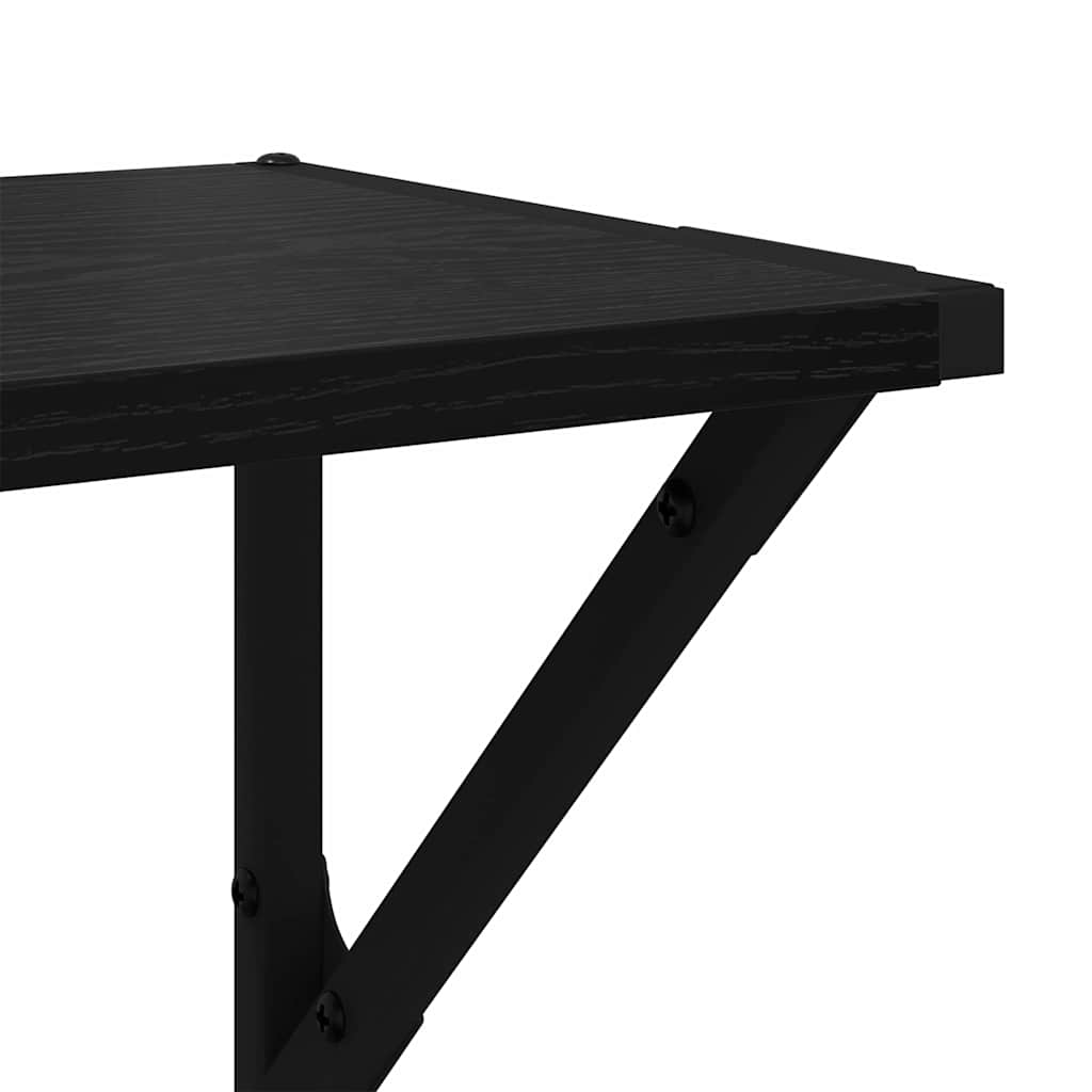 Wall Shelves 2 pcs Black Oak 60 x 25 x 25.5 cm Engineered Wood