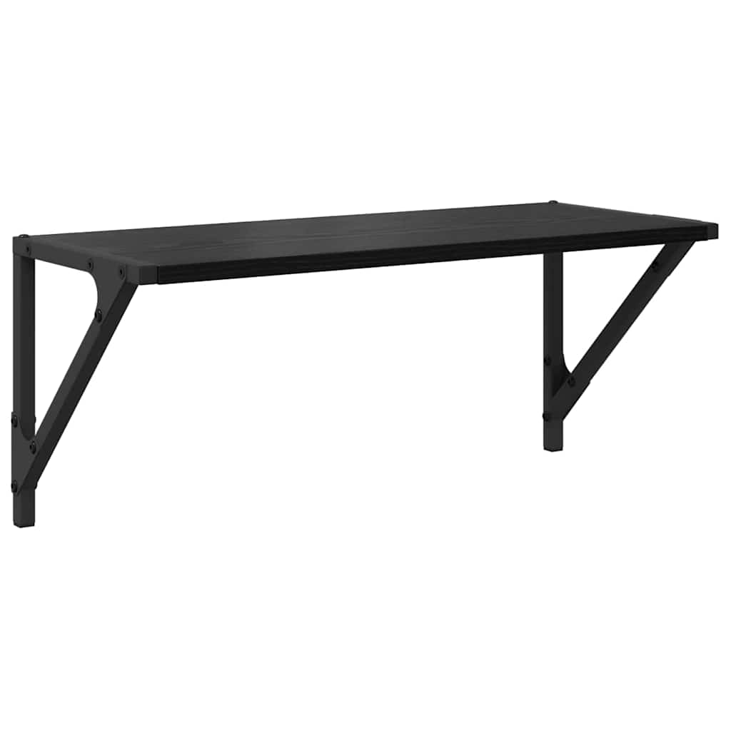 Wall Shelves 2 pcs Black Oak 60 x 25 x 25.5 cm Engineered Wood